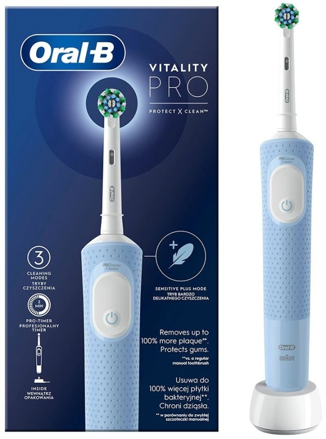 Электрическая зубная щетка Oral-B Vitality D103.413.3 PRO Protect X Clean Vapor Blue original1 Электрическая зубная щетка Oral-B Vitality D103.413.3 PRO Protect X Clean Vapor Blue original1