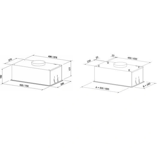 Встраиваемая вытяжка ELEYUS GEMINI 700 LED 52 WH original15 Встраиваемая вытяжка ELEYUS GEMINI 700 LED 52 WH original15