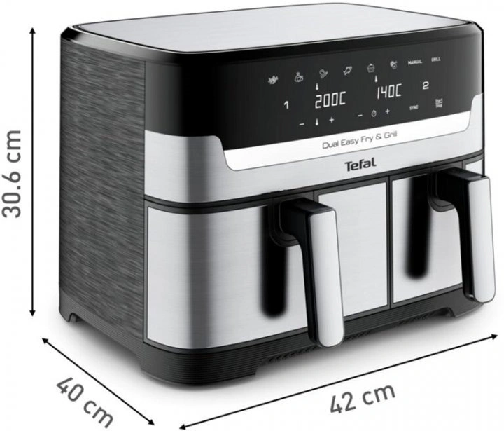 Мультипечь (аэрофритюрница) Tefal Dual Easy Fry & Grill Air Fryer EY905D10 original4 Мультипечь (аэрофритюрница) Tefal Dual Easy Fry & Grill Air Fryer EY905D10 original4