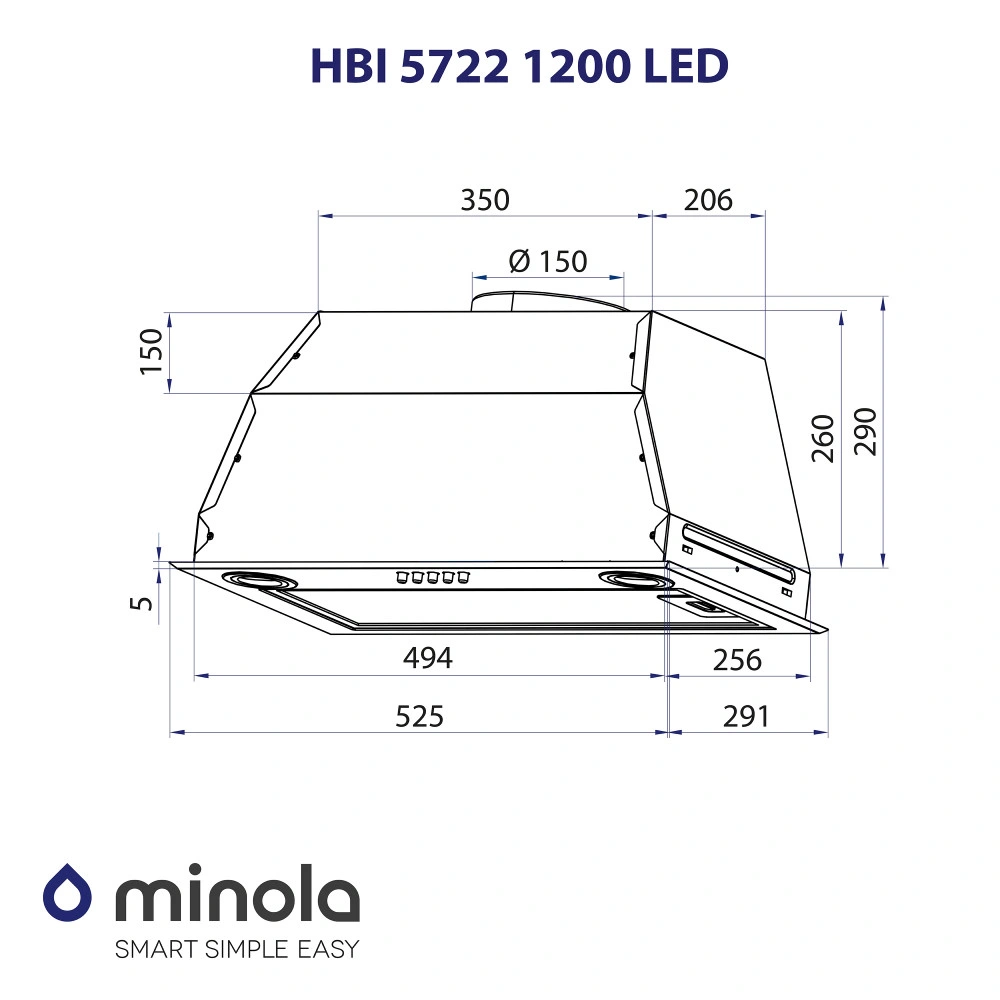 Полная вытяжка Minola HBI 5722 WH 1200 LED original10 Полная вытяжка Minola HBI 5722 WH 1200 LED original10