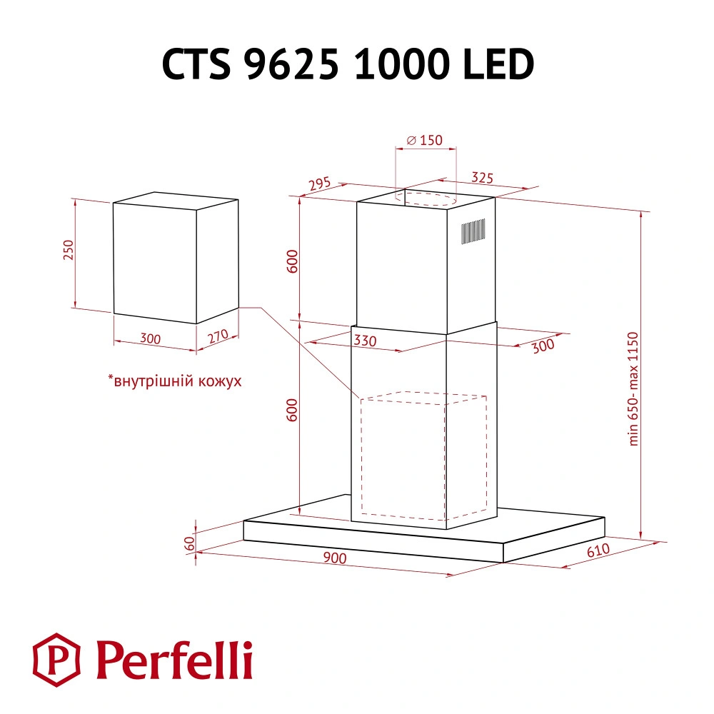 Вытяжка Perfelli CTS 9625 I 1000 LED original12 Вытяжка Perfelli CTS 9625 I 1000 LED original12