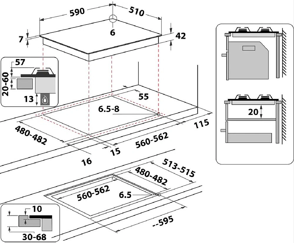 Варочная поверхность газовая Whirlpool AKT625/NB1 original5 Варочная поверхность газовая Whirlpool AKT625/NB1 original5