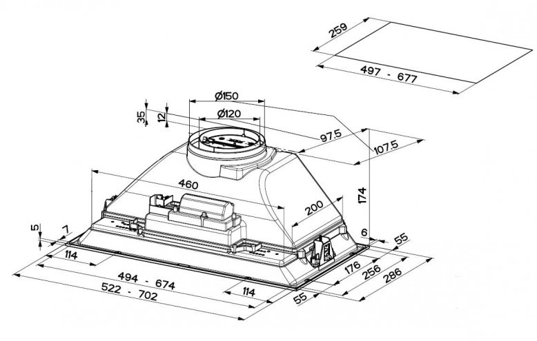 Встраиваемая вытяжка Faber Inka Smart Hc X A52 (305.0599.307) original3 Встраиваемая вытяжка Faber Inka Smart Hc X A52 (305.0599.307) original3