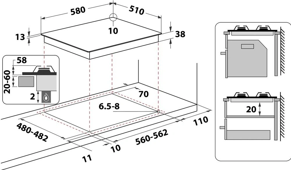 Варочная поверхность газовая Whirlpool TKRL 661 NB original6 Варочная поверхность газовая Whirlpool TKRL 661 NB original6