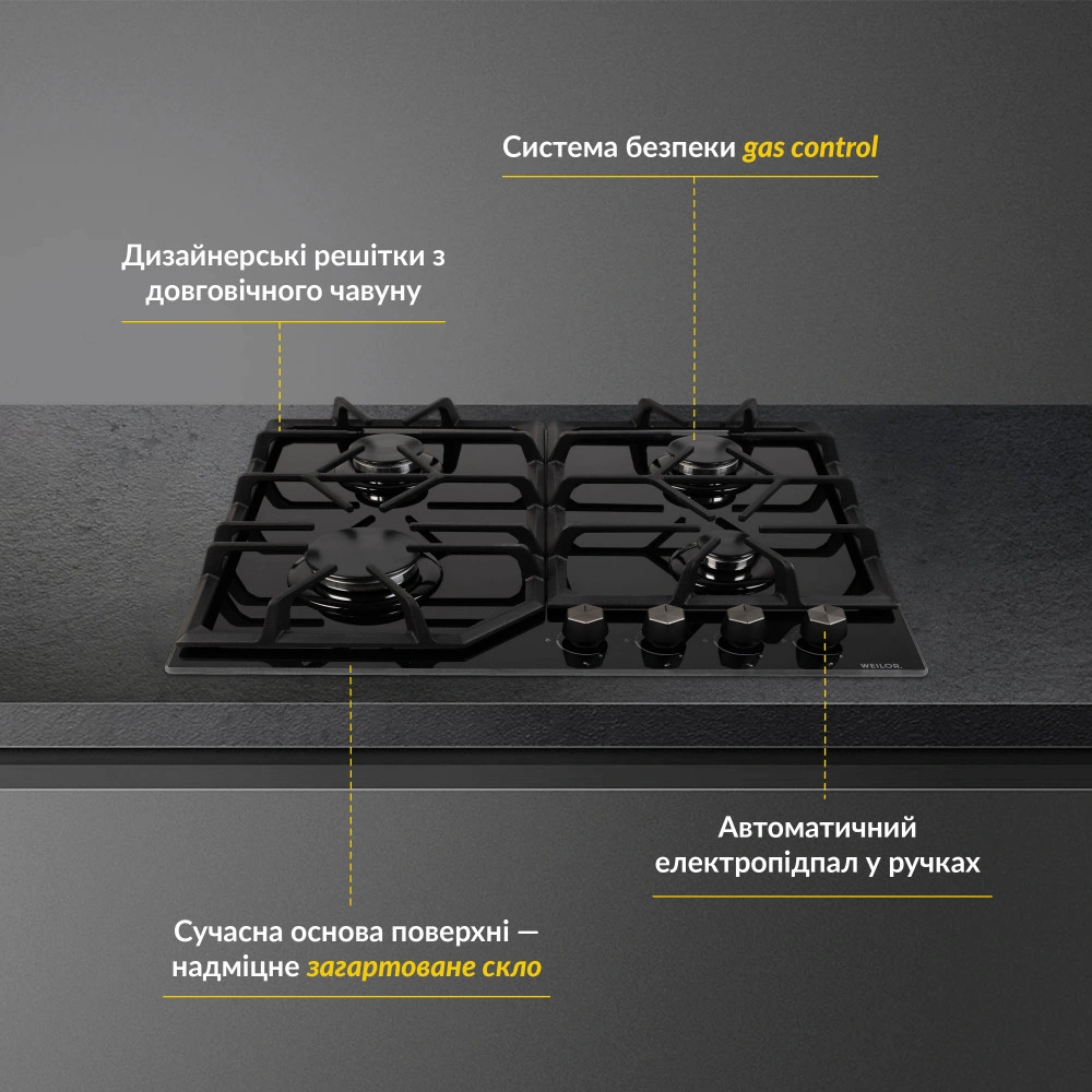 Варочная поверхность WEILOR GG 604 BL original1 Варочная поверхность WEILOR GG 604 BL original1