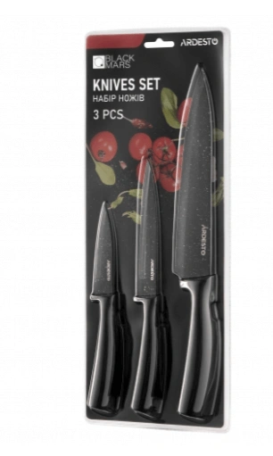 Набор ножей из 3 предметов Ardesto Black Mars (AR2103BB) original2 Набор ножей из 3 предметов Ardesto Black Mars (AR2103BB) original2