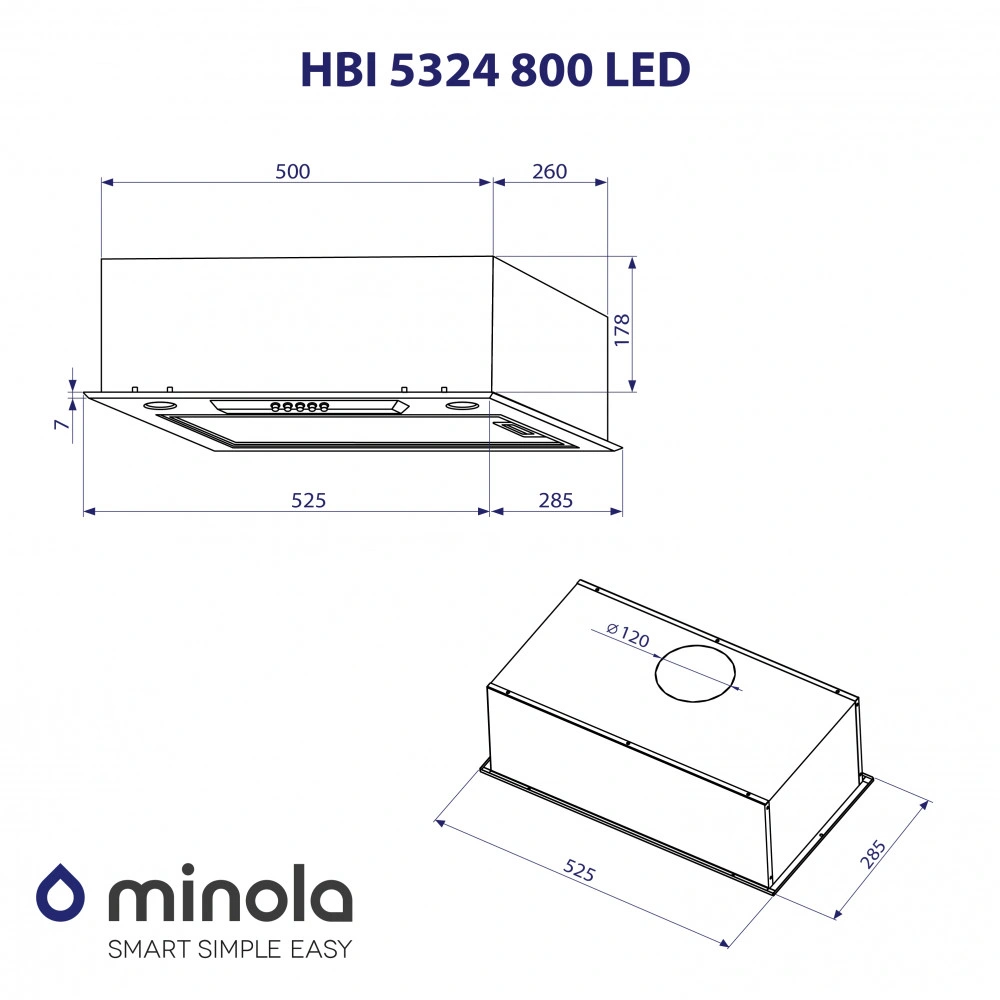 Вытяжка полновстраиваемая Minola HBI 5324 BL 800 LED original9 Вытяжка полновстраиваемая Minola HBI 5324 BL 800 LED original9