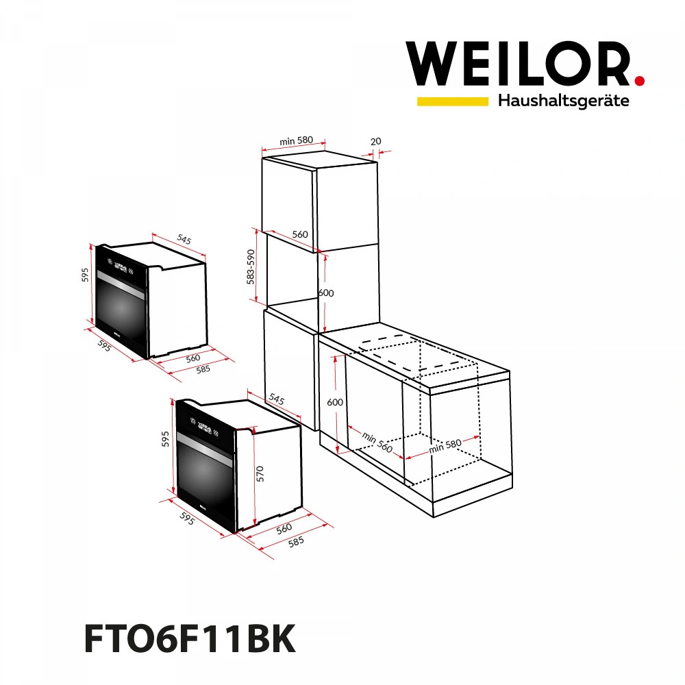 Духовой шкаф WEILOR FTO6F11BK original20 Духовой шкаф WEILOR FTO6F11BK original20