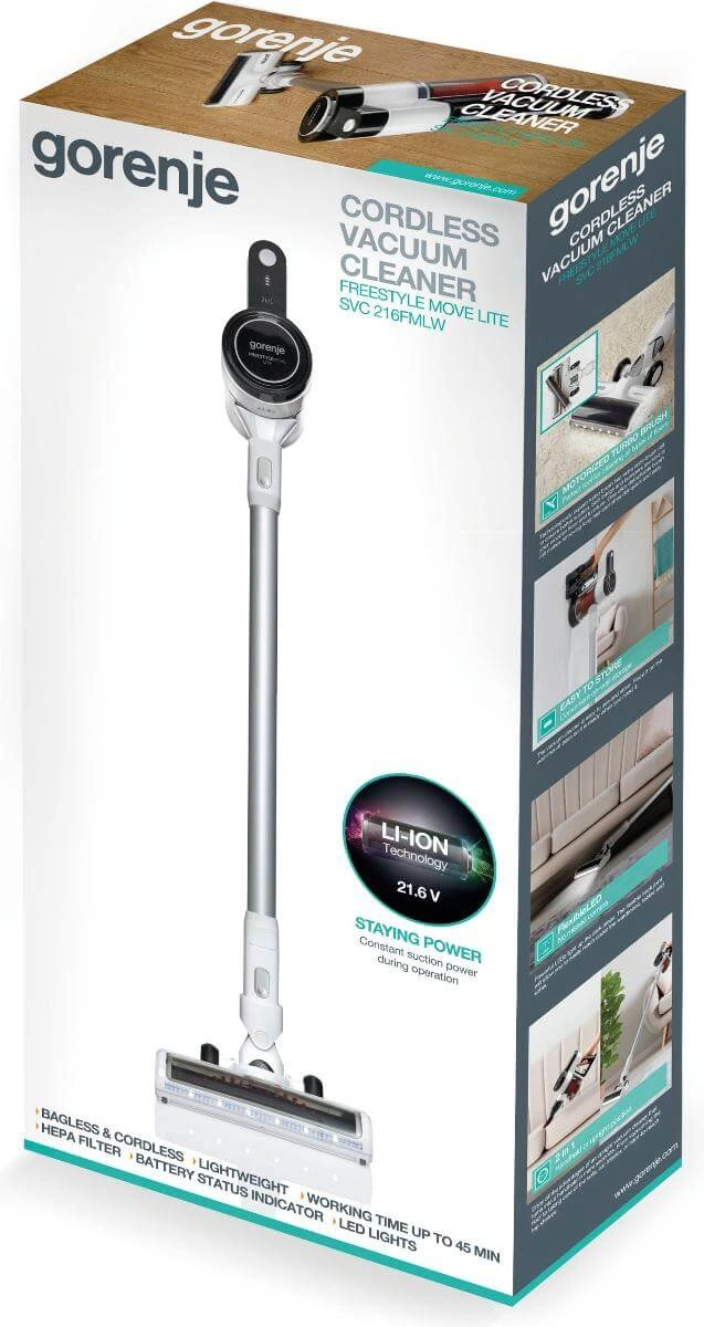 Вертикальный+ручной пылесос (2в1) Gorenje SVC216FMLW original6 Вертикальный+ручной пылесос (2в1) Gorenje SVC216FMLW original6