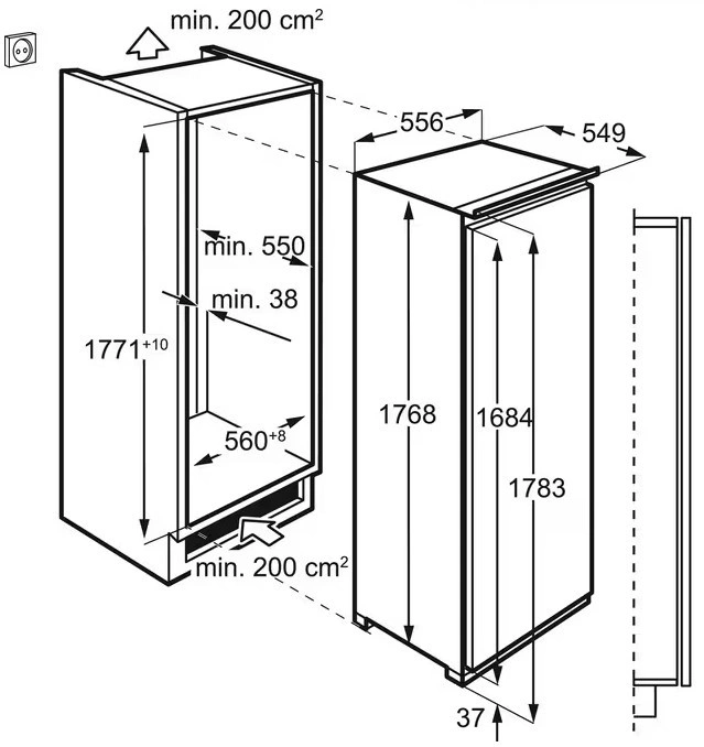 Встраиваемая морозильная камера AEG ABE818E6NC original4 Встраиваемая морозильная камера AEG ABE818E6NC original4