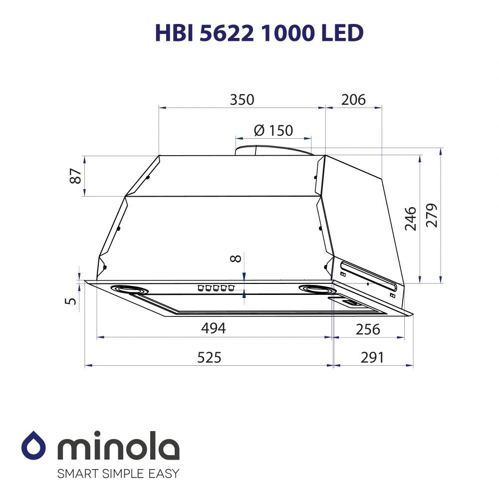 Полновстраиваемая вытяжка Minola HBI 5622 BLF 1000 LED original9 Полновстраиваемая вытяжка Minola HBI 5622 BLF 1000 LED original9
