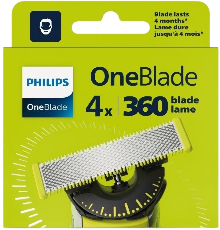 Триммер PHILIPS QP440/50 OneBlade Плаваюче лезо, 4 шт original1 Триммер PHILIPS QP440/50 OneBlade Плаваюче лезо, 4 шт original1