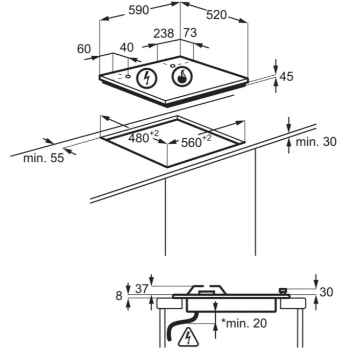 Варочная поверхность AEG HKB64420NB original2 Варочная поверхность AEG HKB64420NB original2