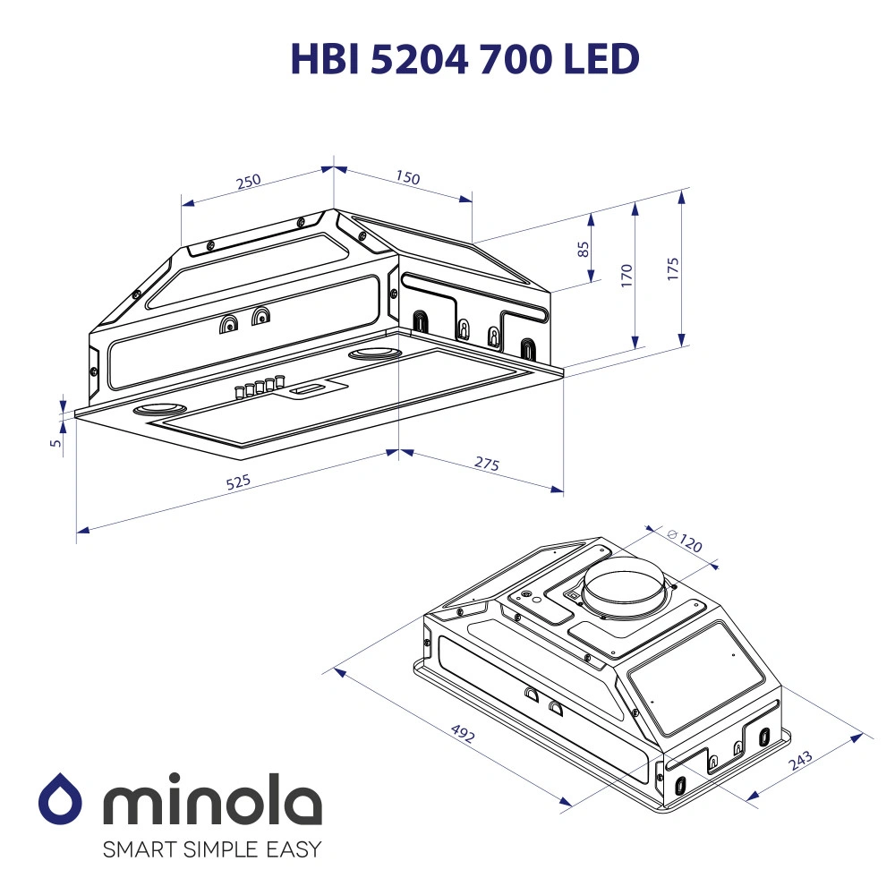 Вытяжка Minola HBI 5204 I 700 Led original9 Вытяжка Minola HBI 5204 I 700 Led original9