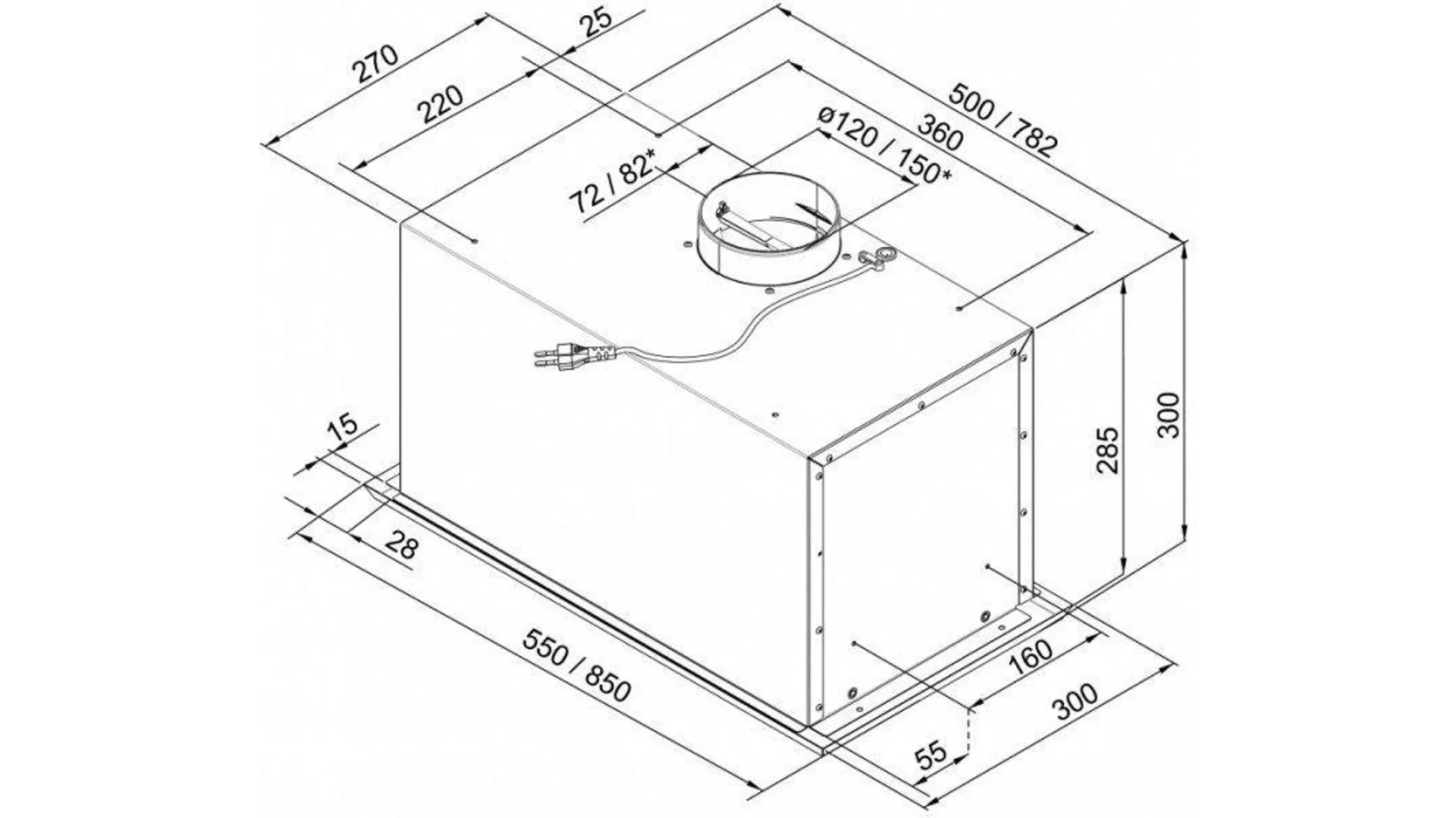 Вытяжка встраиваемая GORENJE DKI550M/3 original2 Вытяжка встраиваемая GORENJE DKI550M/3 original2