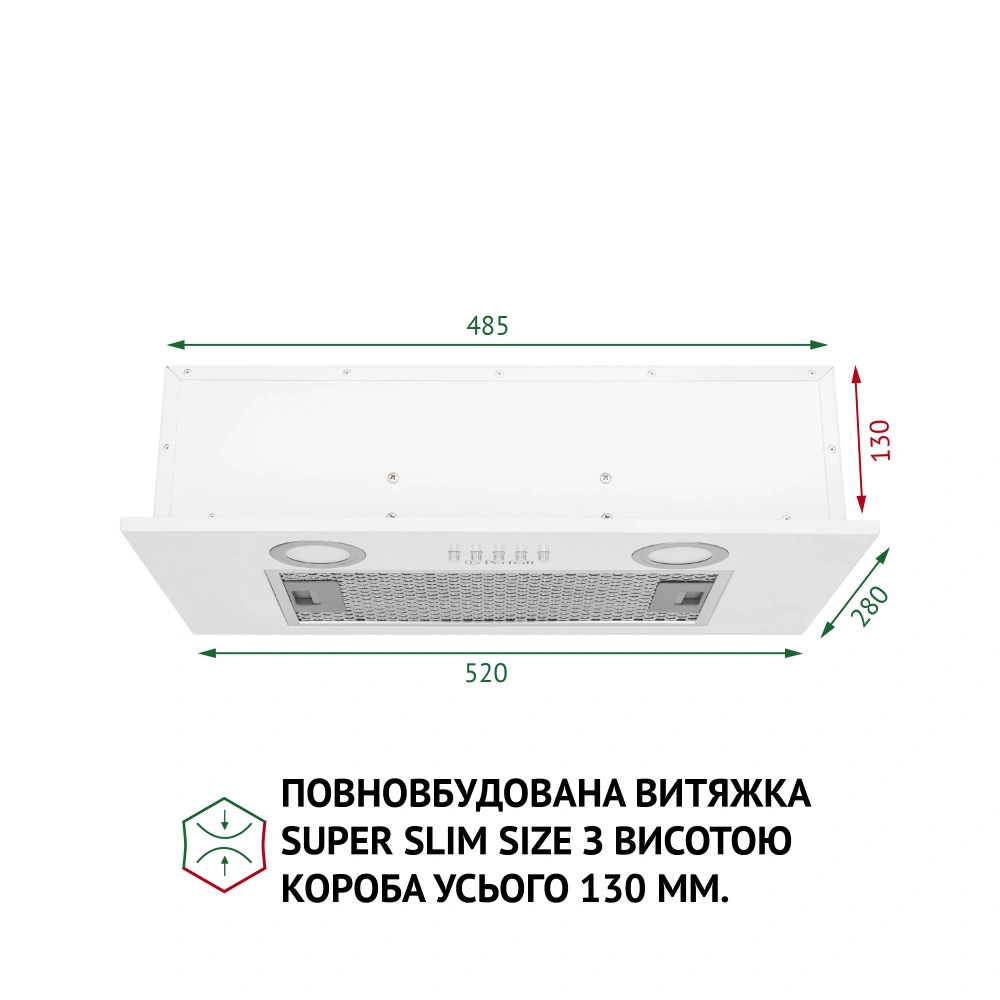 Вытяжка полновстраиваемая Perfelli BI 5252 WH 700 LED original1 Вытяжка полновстраиваемая Perfelli BI 5252 WH 700 LED original1