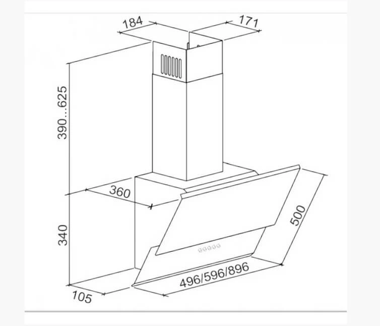 Вытяжка наклонная ELEYUS VERTICAL 470 60 BL original7 Вытяжка наклонная ELEYUS VERTICAL 470 60 BL original7