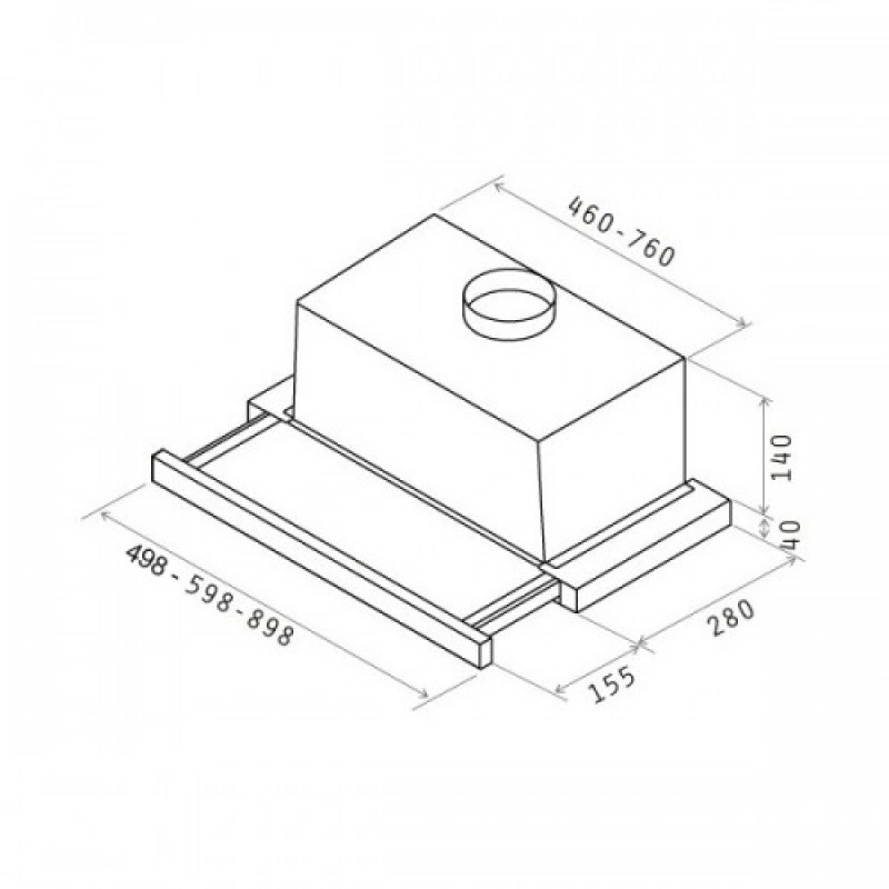 Вытяжка встраиваемая телескопическая Elica ELITE 14 LUX BL/A/60 original3 Вытяжка встраиваемая телескопическая Elica ELITE 14 LUX BL/A/60 original3