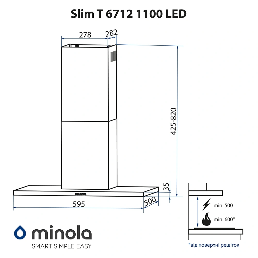 Вытяжка Minola Slim T 6712 I 1100 LED original14 Вытяжка Minola Slim T 6712 I 1100 LED original14