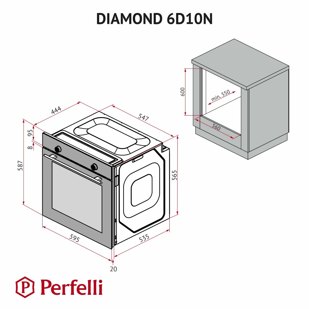 Духовой шкаф электрический Perfelli DIAMOND 6D10N BIANCO original19 Духовой шкаф электрический Perfelli DIAMOND 6D10N BIANCO original19