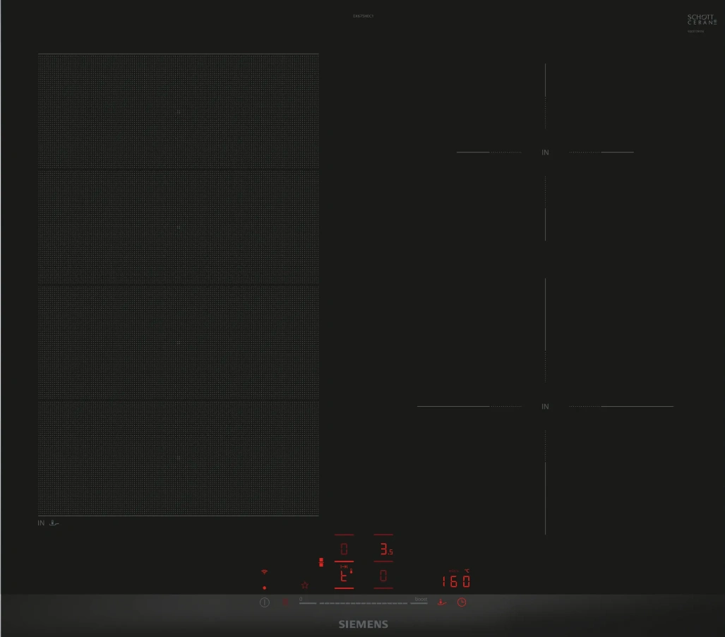 Варочная поверхность электрическая Siemens EX675HEC1E original1 Варочная поверхность электрическая Siemens EX675HEC1E original1