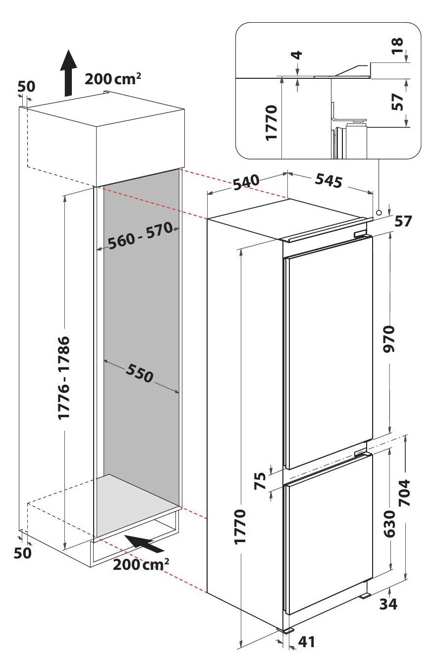 Встраиваемый холодильник Whirlpool WHC18T574P original8 Встраиваемый холодильник Whirlpool WHC18T574P original8