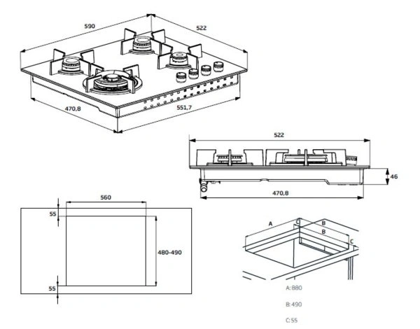 Варочная поверхность BEKO HILG64220S original3 Варочная поверхность BEKO HILG64220S original3