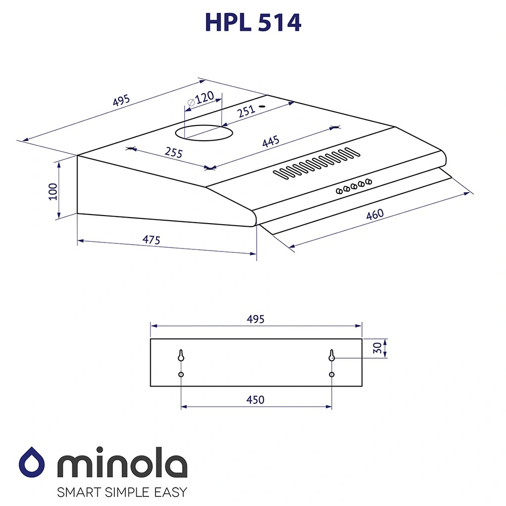 Вытяжка плоская Minola HPL 514 BL original11 Вытяжка плоская Minola HPL 514 BL original11