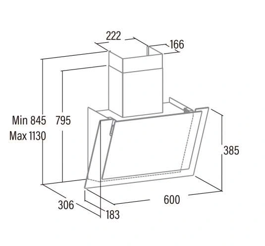Вытяжка наклонная Cata VALTO 600 XGBK (02027505) original2 Вытяжка наклонная Cata VALTO 600 XGBK (02027505) original2