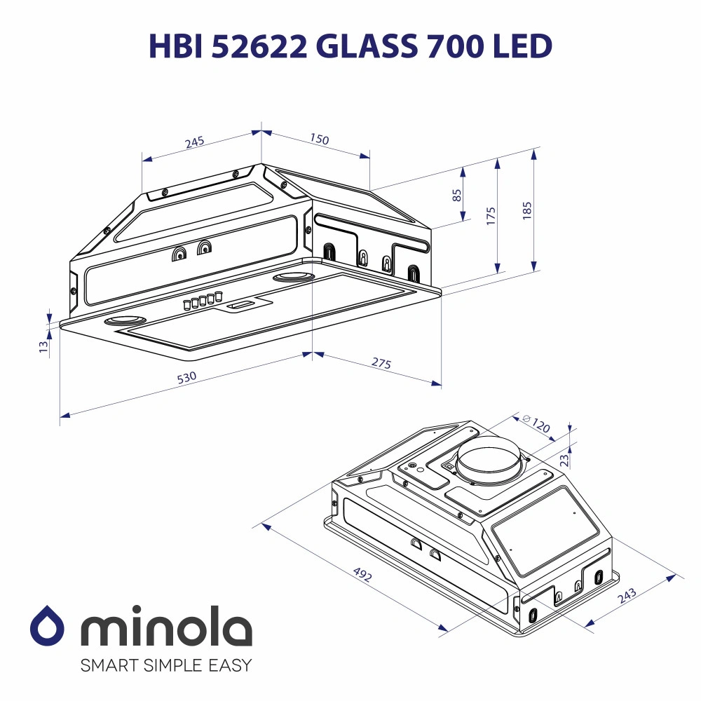 Вытяжка полновстраиваемая Minola HBI 52622 BL GLASS 700 LED original10 Вытяжка полновстраиваемая Minola HBI 52622 BL GLASS 700 LED original10