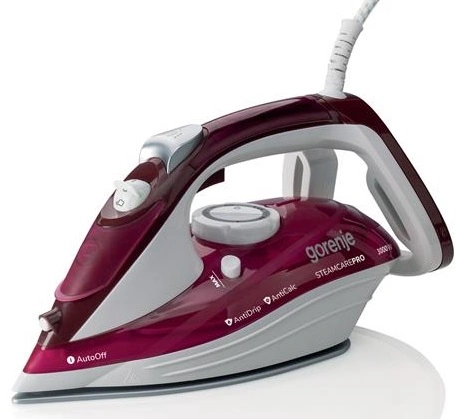Утюг с паром Gorenje SIH3000RBC бордово-белый Утюг с паром Gorenje SIH3000RBC бордово-белый