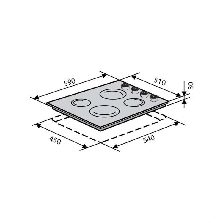 Варочная поверхность Ventolux HE604 INOX 1 original6 Варочная поверхность Ventolux HE604 INOX 1 original6