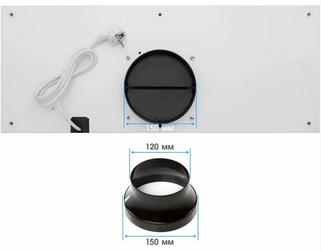 Вытяжка встраиваемая ELEYUS GEMINI 1200 LED 70 WH original5 Вытяжка встраиваемая ELEYUS GEMINI 1200 LED 70 WH original5