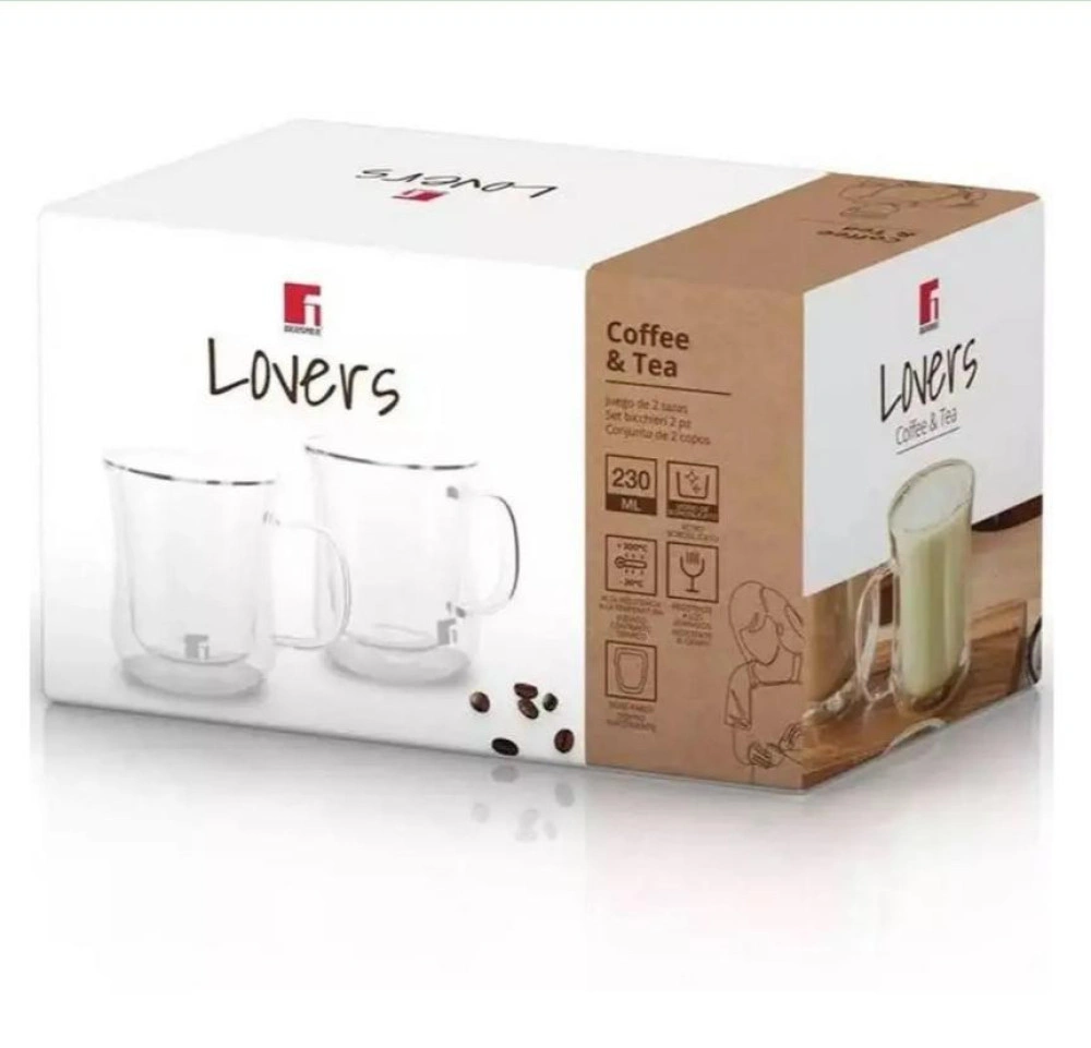 Набор стеклянных чашек Bergner Coffee & tea lovers, 230 мл, 2 шт (BG-20115-MM) original3 Набор стеклянных чашек Bergner Coffee & tea lovers, 230 мл, 2 шт (BG-20115-MM) original3