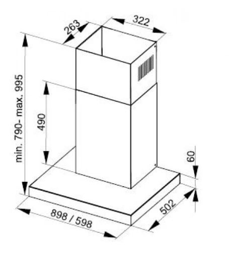 Вытяжка Т-образная De Dietrich DHB46740B original3 Вытяжка Т-образная De Dietrich DHB46740B original3