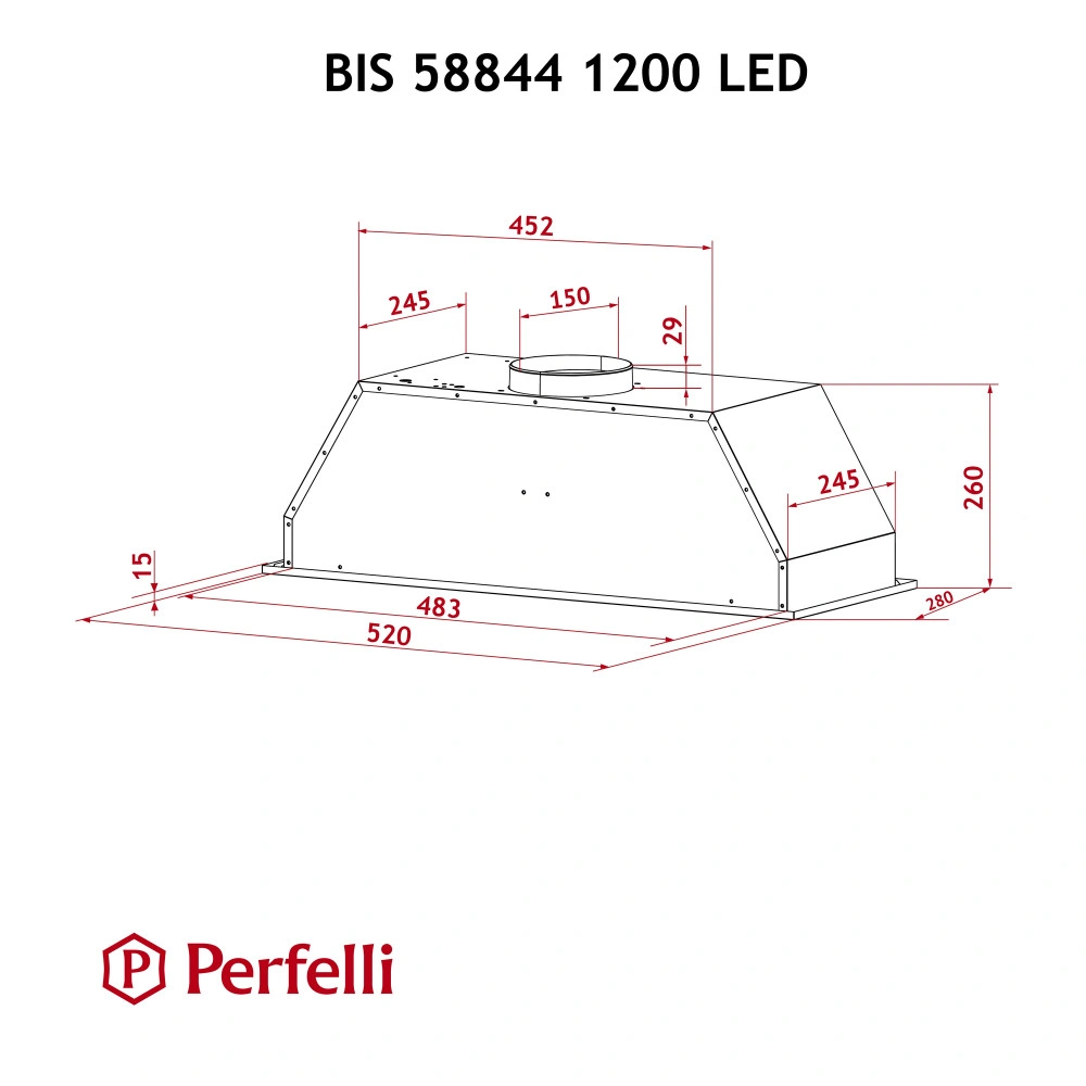 Полновстраиваемая вытяжка Perfelli BIS 58844 WH 1200 LED original10 Полновстраиваемая вытяжка Perfelli BIS 58844 WH 1200 LED original10