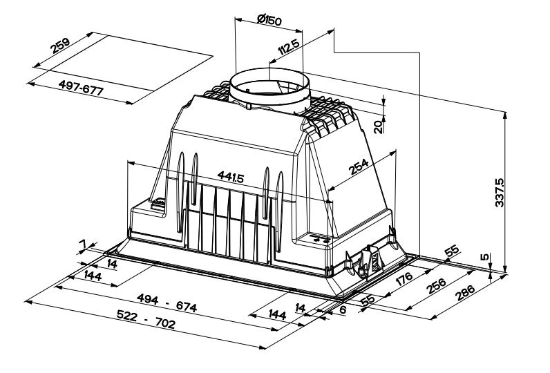Встраиваемая вытяжка FABER INKA PLUS HC X A52 original3 Встраиваемая вытяжка FABER INKA PLUS HC X A52 original3